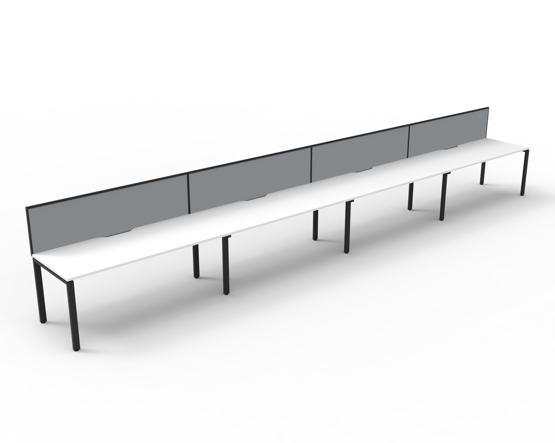 Profile 4 Person Single Sided Workstation - with Screen